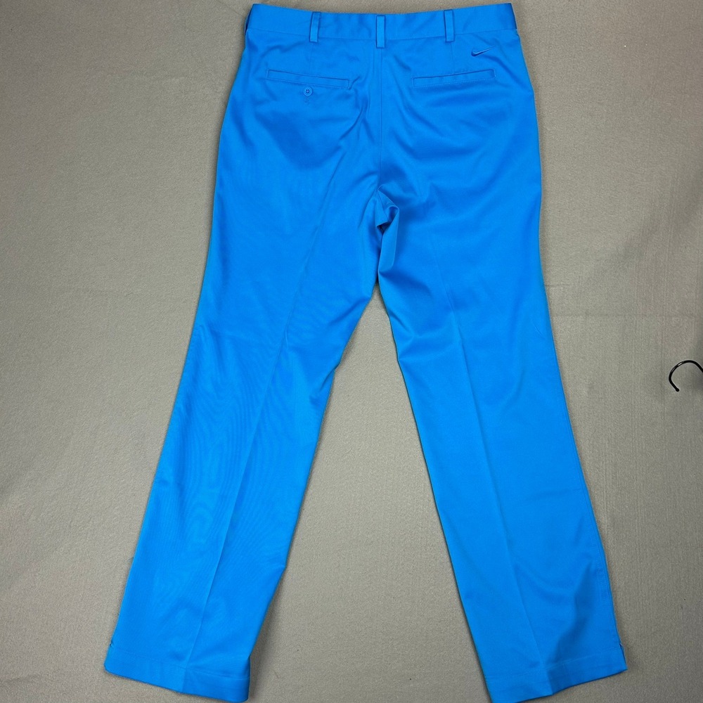 Nike Golf Dri-FIT Flat Front Trousers Men 34x32 Blue 472532-406 - Picture 11 of 13